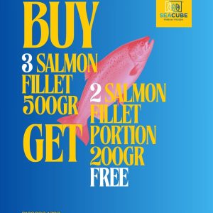 Buy 3 Salmon Fillet 500gr (2 Pieces) and get 2 Salmon Fillet portion 200gr Free